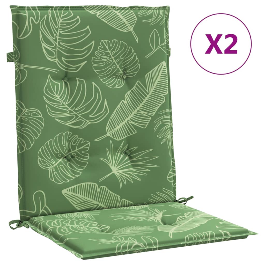Coussins pour chaises basses 2 pcs Tissu motif feuilles