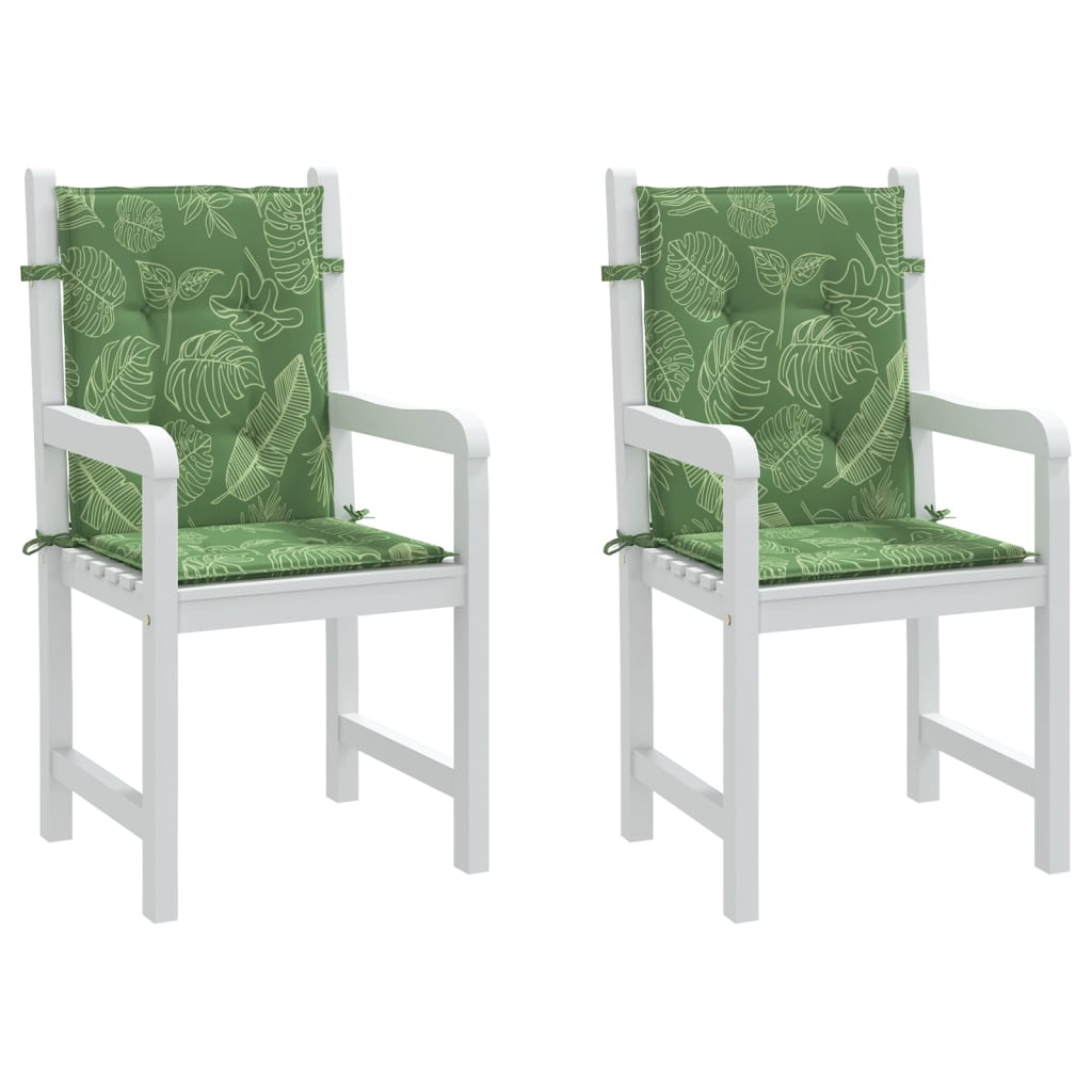 Coussins pour chaises basses 2 pcs Tissu motif feuilles