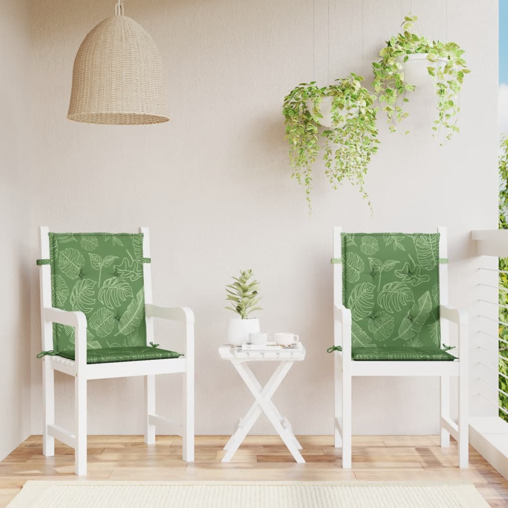 Coussins pour chaises basses 2 pcs Tissu motif feuilles