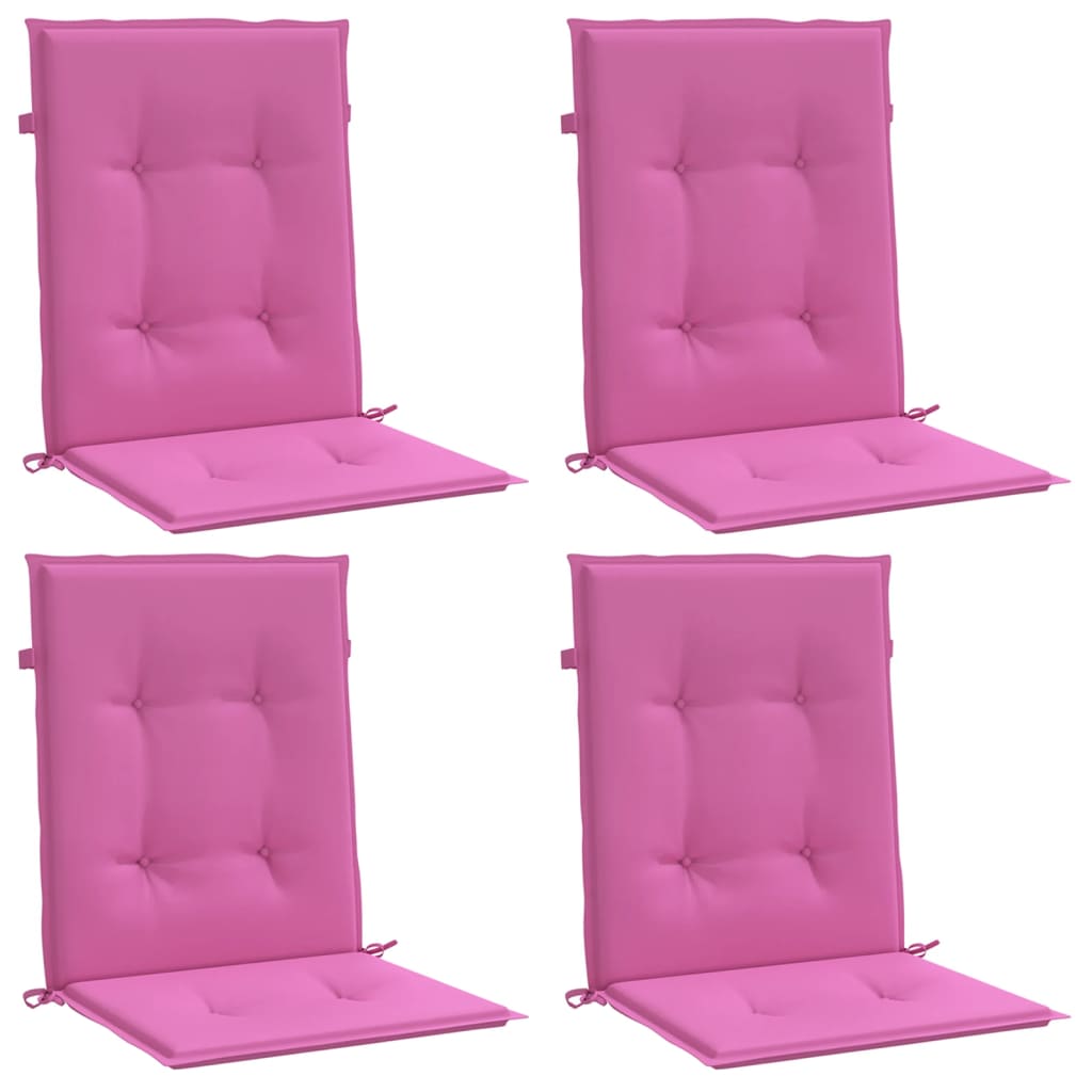 Low-back chair cushions, 4 pcs, pink fabric