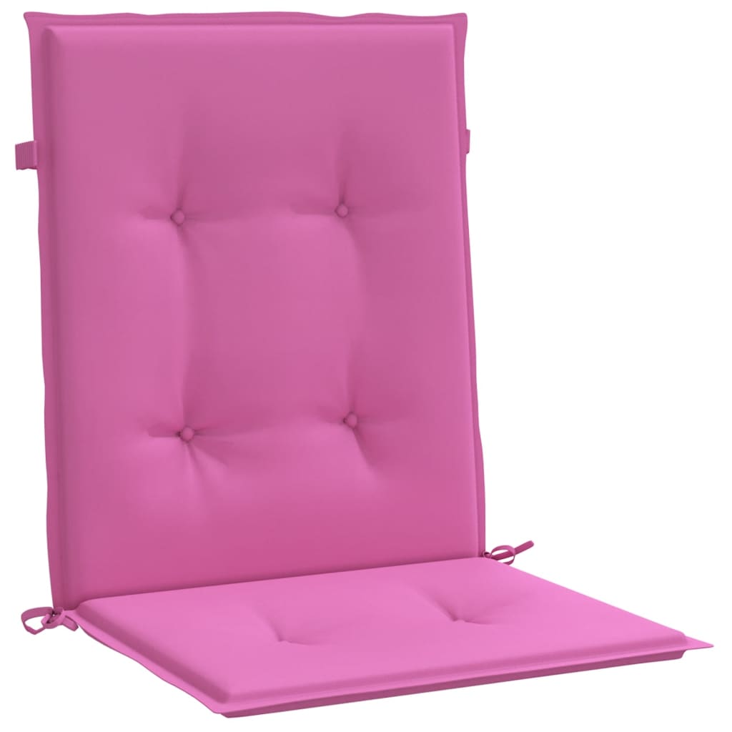 Low-back chair cushions, 4 pcs, pink fabric