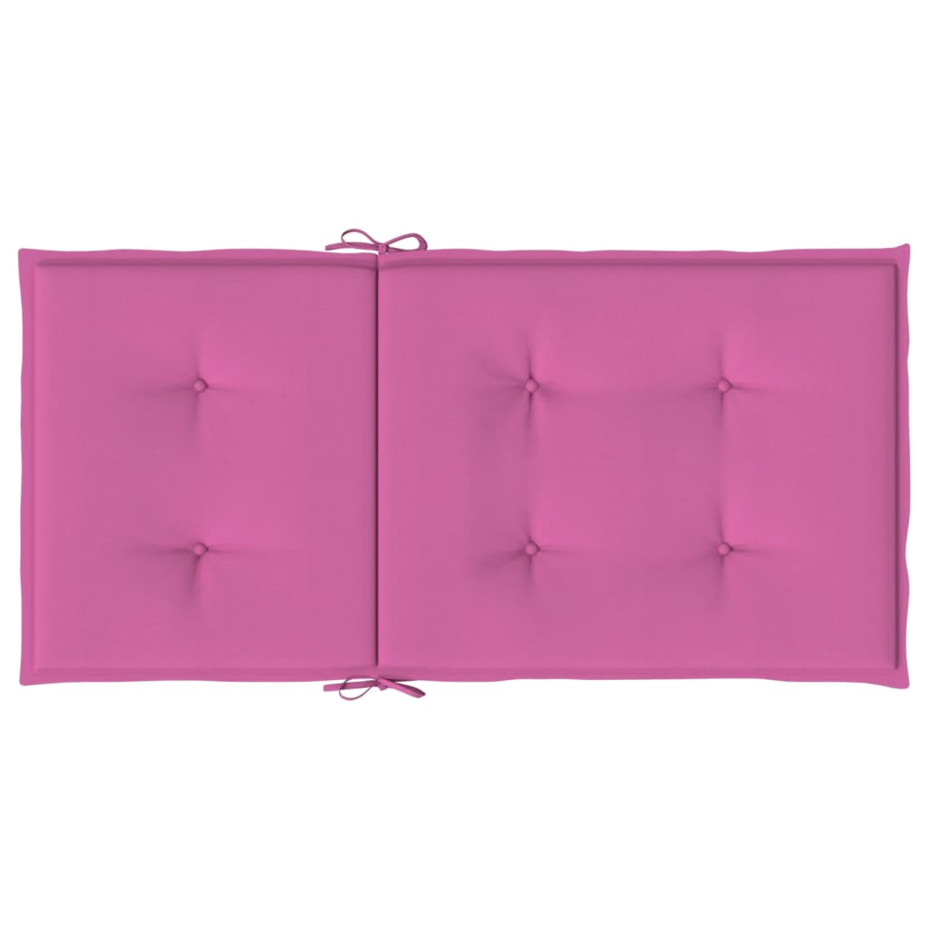 Low-back chair cushions, 4 pcs, pink fabric
