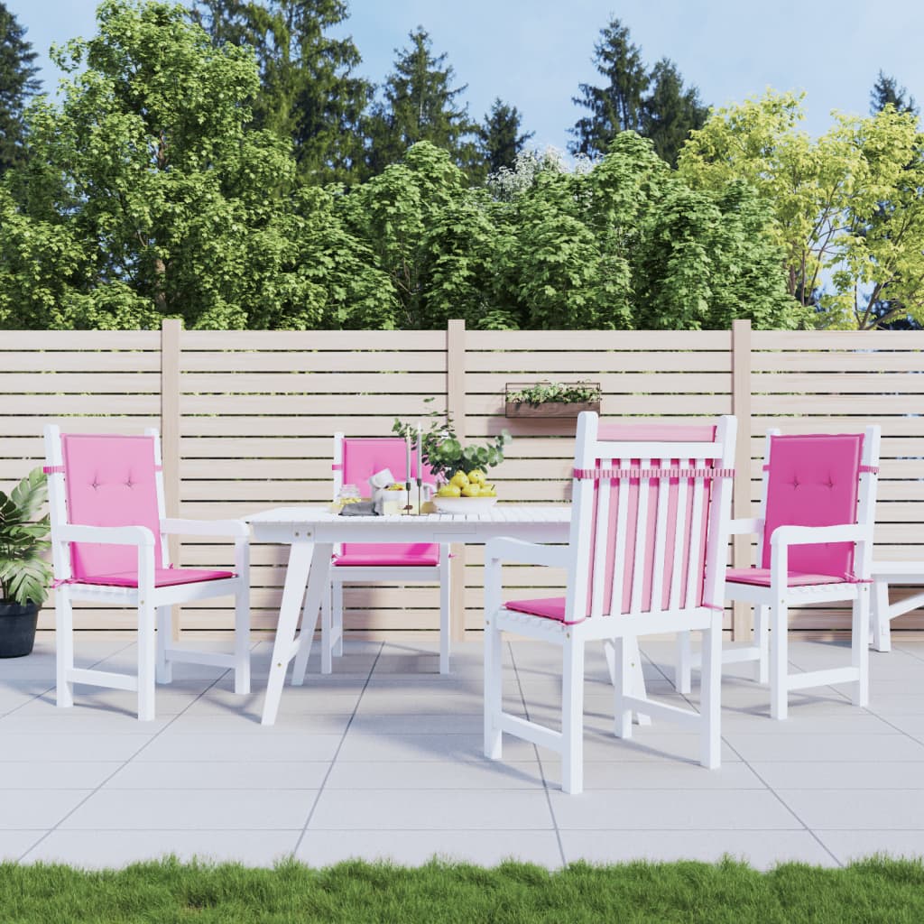 Low-back chair cushions, 4 pcs, pink fabric
