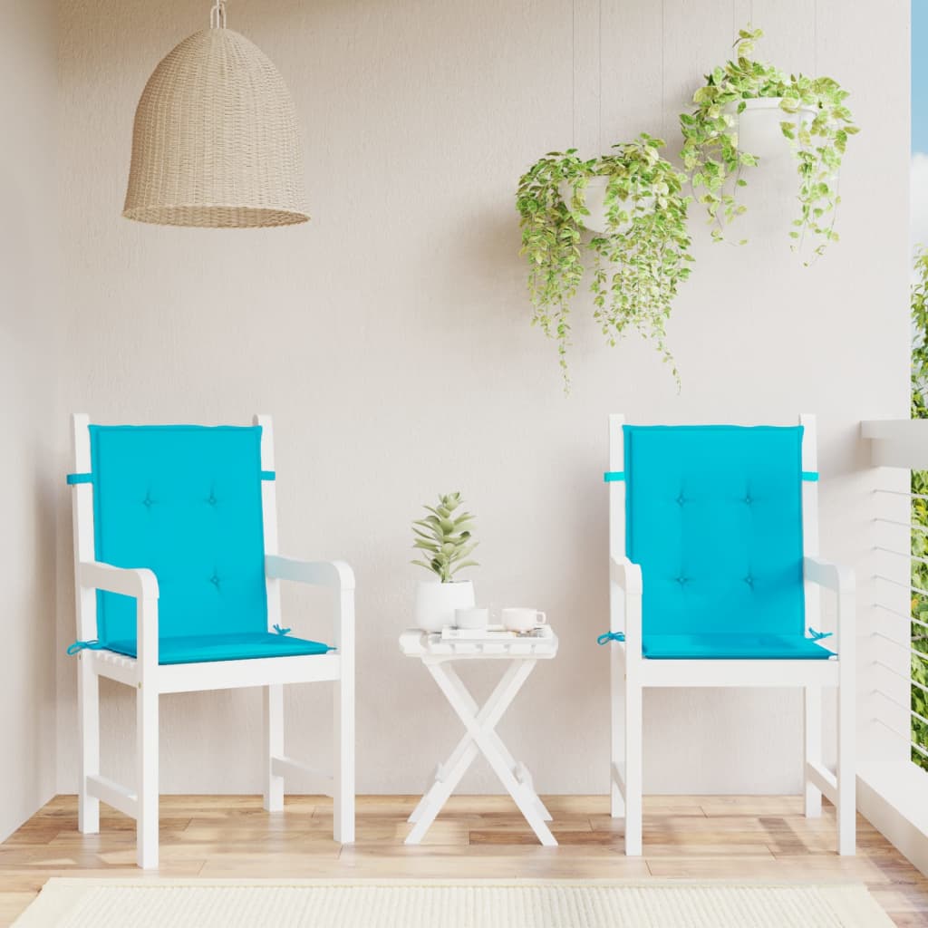 Coussins pour chaises basses 2 p. Tissu turquoise