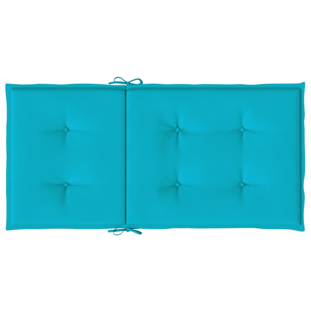 Low-back cushion pads, 4 pcs, turquoise fabric