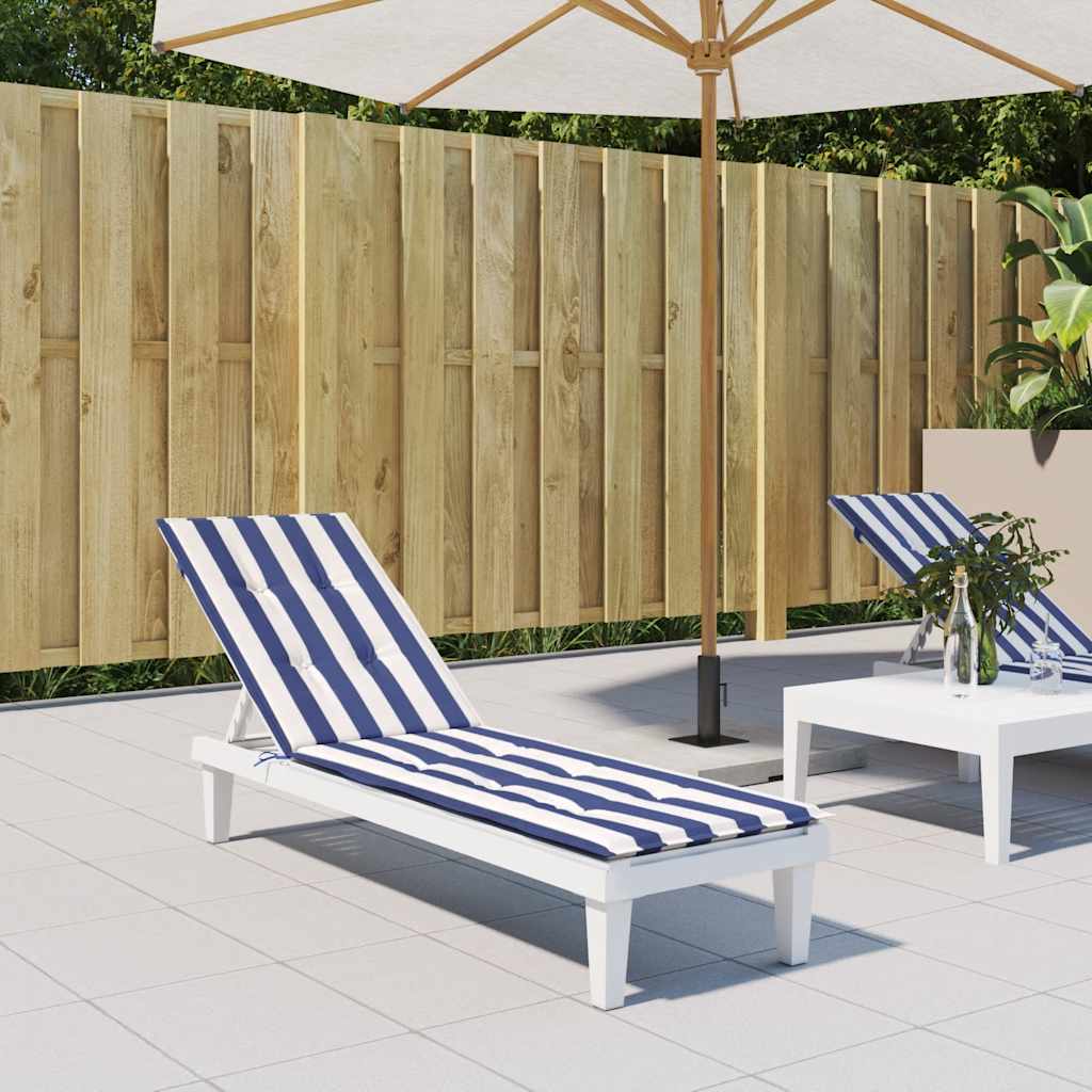 Deck Chair Cushion Blue & White Striped Oxford Fabric