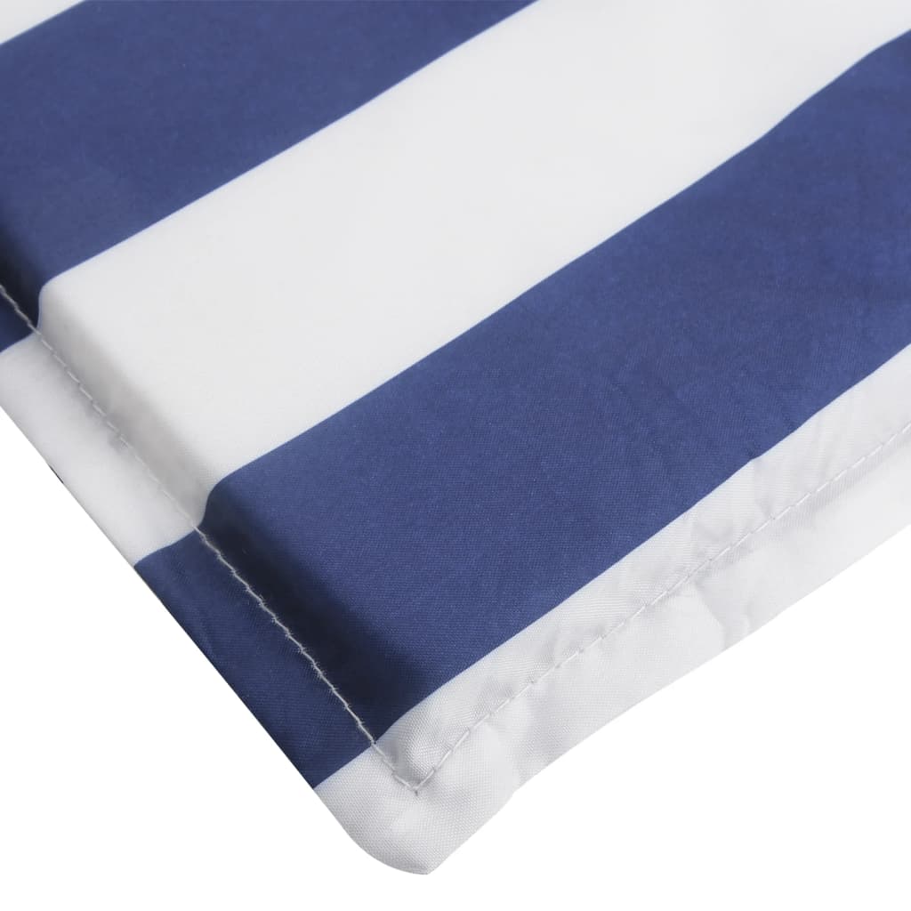 Matelas de transat rayé bleu et blanc en tissu Oxford