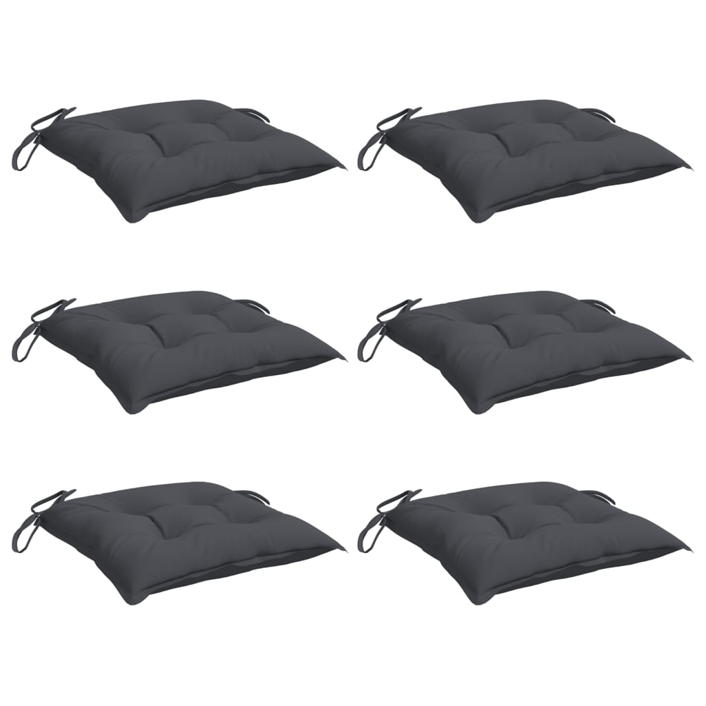 Coussins de chaise 6 pièces Anthracite 40x40x7 cm Tissu Oxford