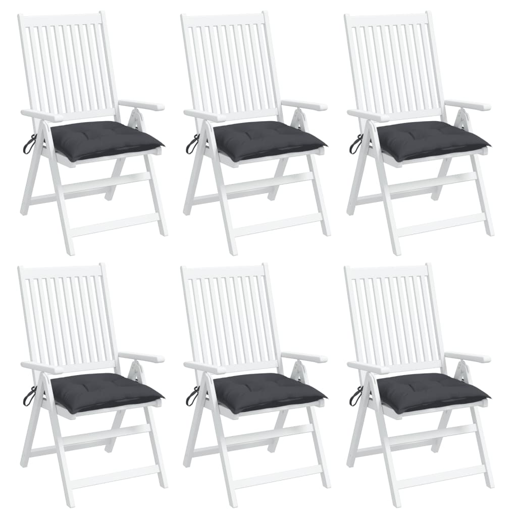 Coussins de chaise 6 pièces Anthracite 40x40x7 cm Tissu Oxford