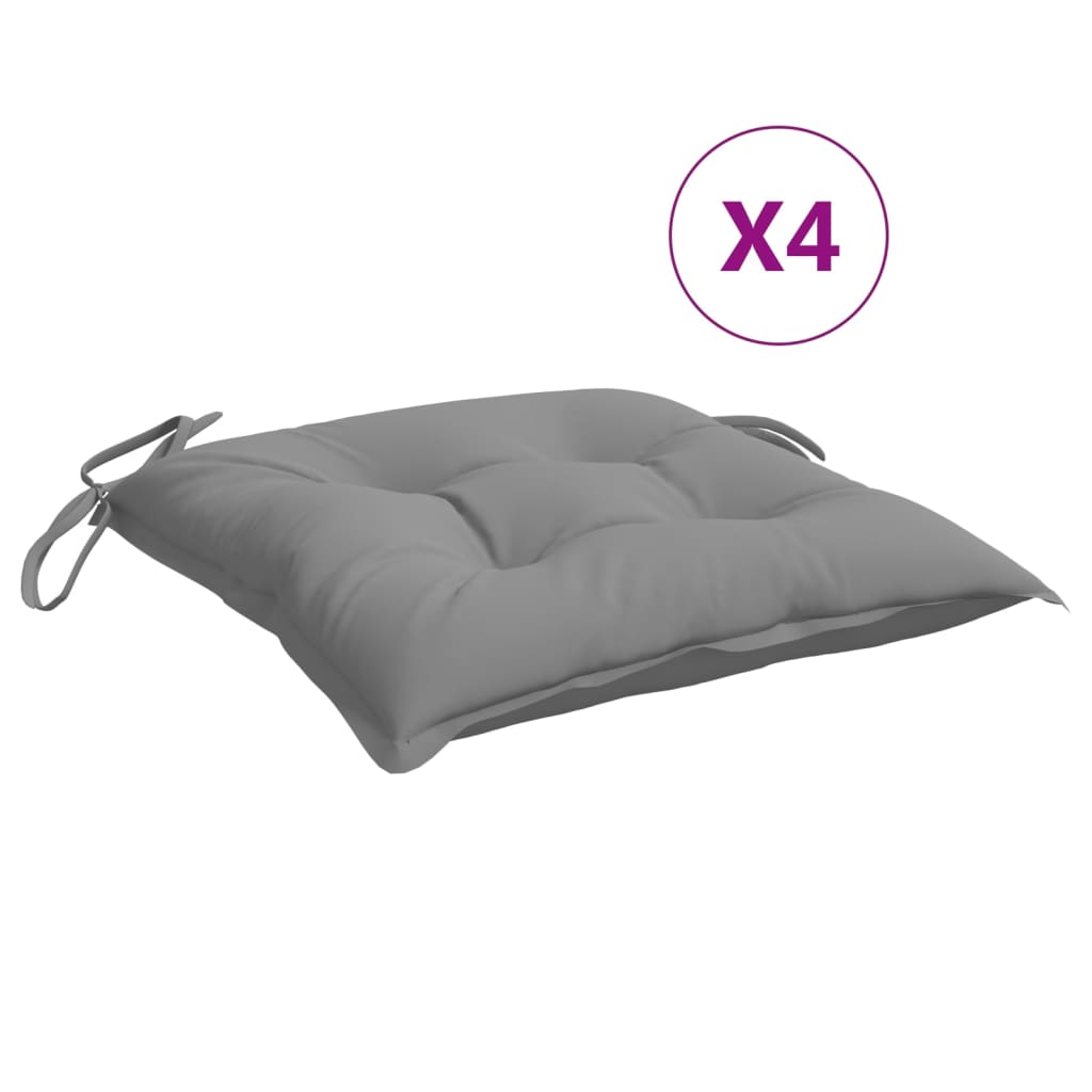Coussins de chaise 4 pcs Gris 40x40x7 cm Tissu Oxford