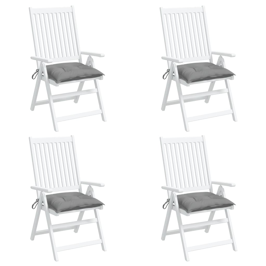 Coussins de chaise 4 pcs Gris 40x40x7 cm Tissu Oxford