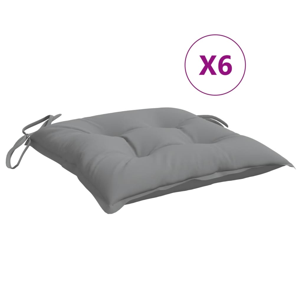 Chair cushions 6 pcs. Grey 40x40x7 cm Oxford fabric