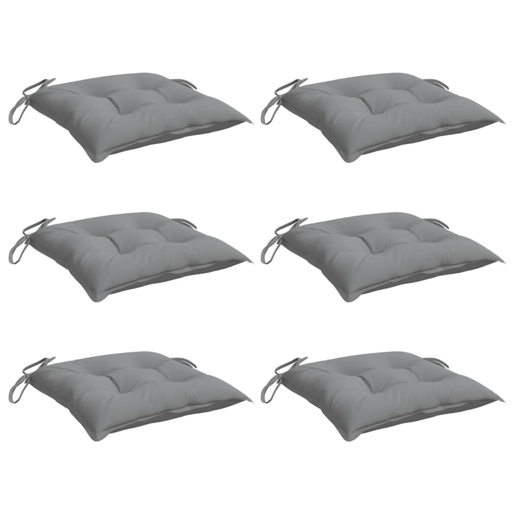 Chair cushions 6 pcs. Grey 40x40x7 cm Oxford fabric