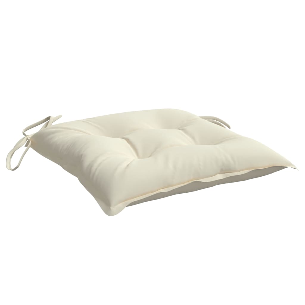 Coussins de chaise 2 pcs Blanc crème 40x40x7 cm Tissu Oxford