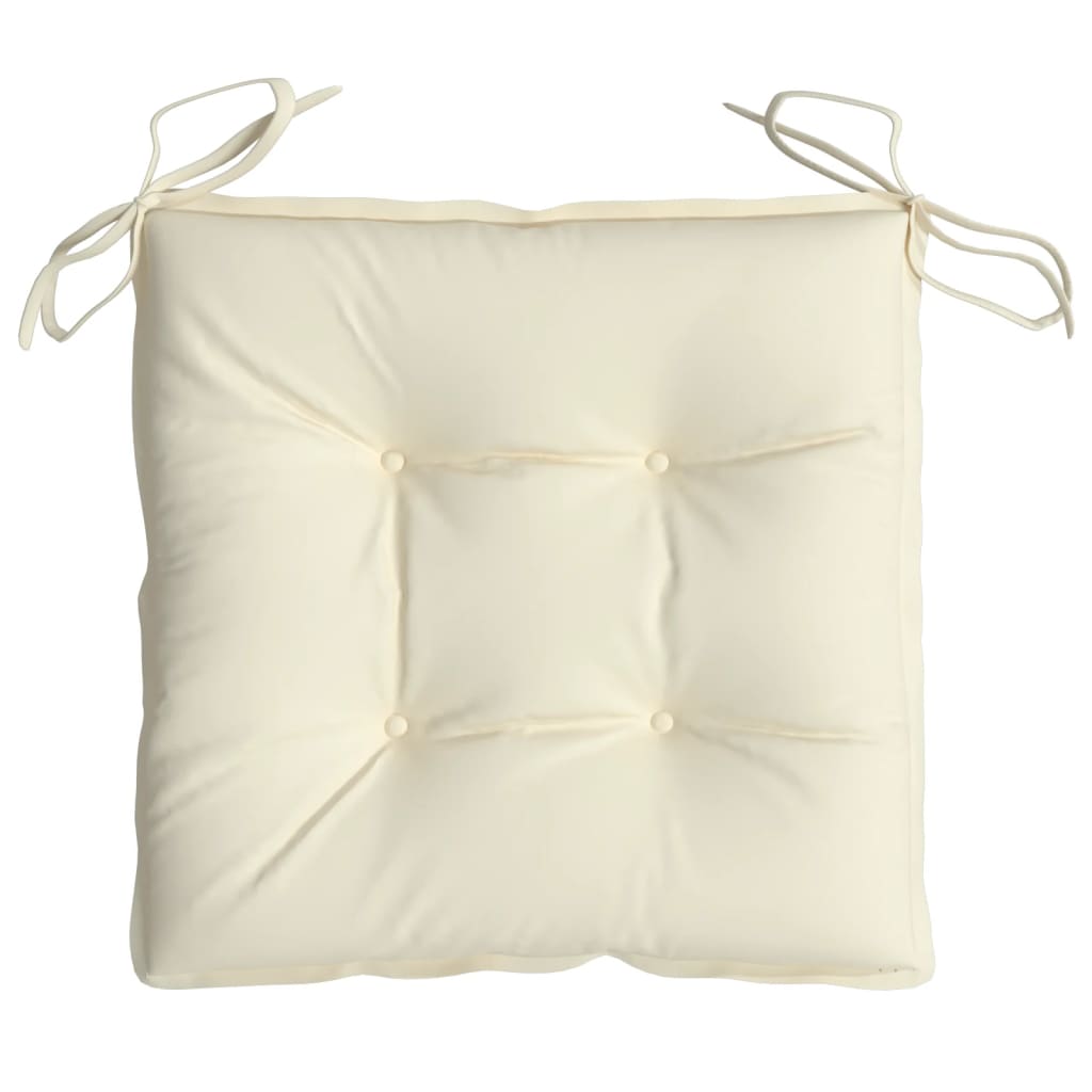 Coussins de chaise 2 pcs Blanc crème 40x40x7 cm Tissu Oxford