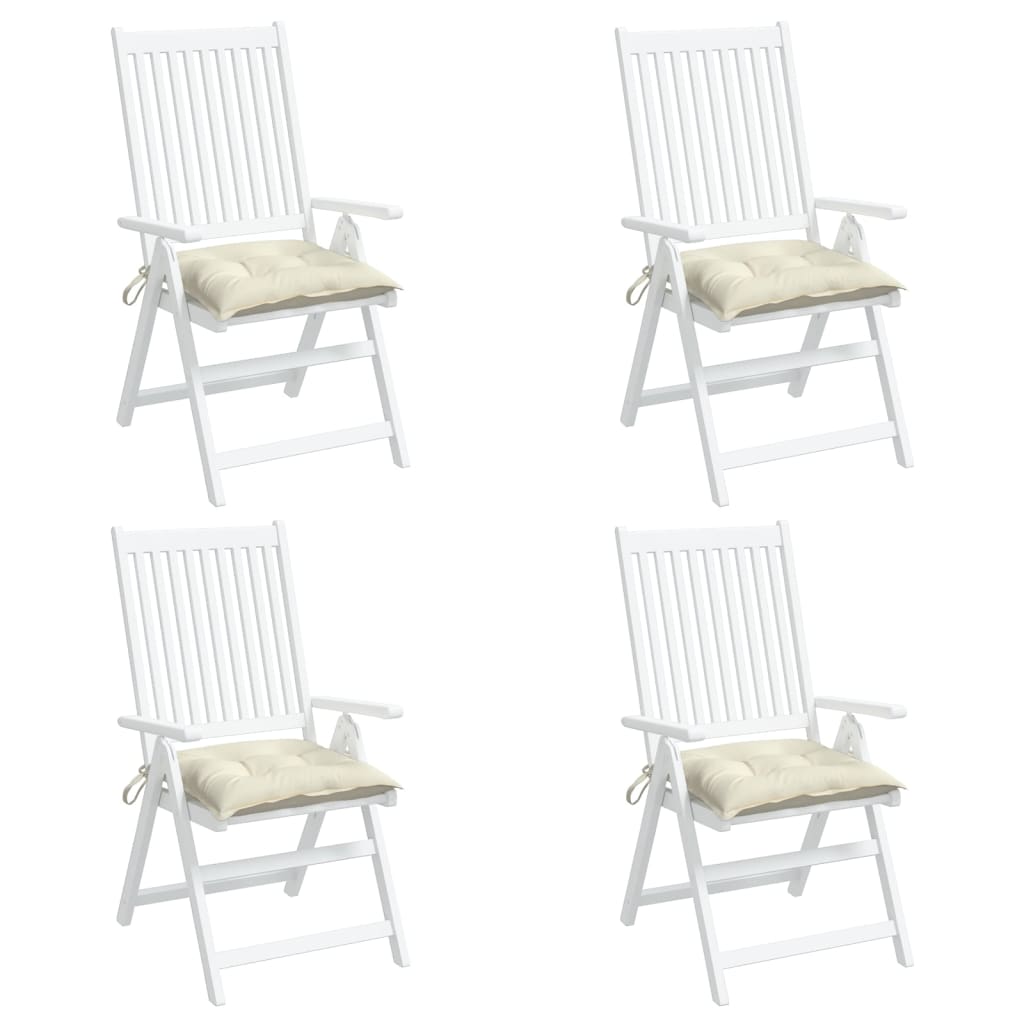 Seat cushions 4 pcs. Cream white 40x40x7 cm Oxford fabric