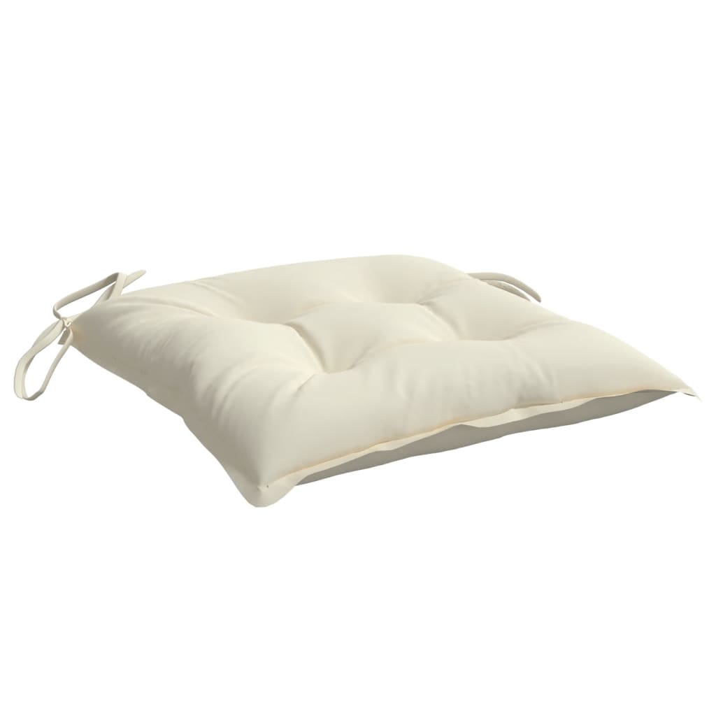 Seat cushions 4 pcs. Cream white 40x40x7 cm Oxford fabric