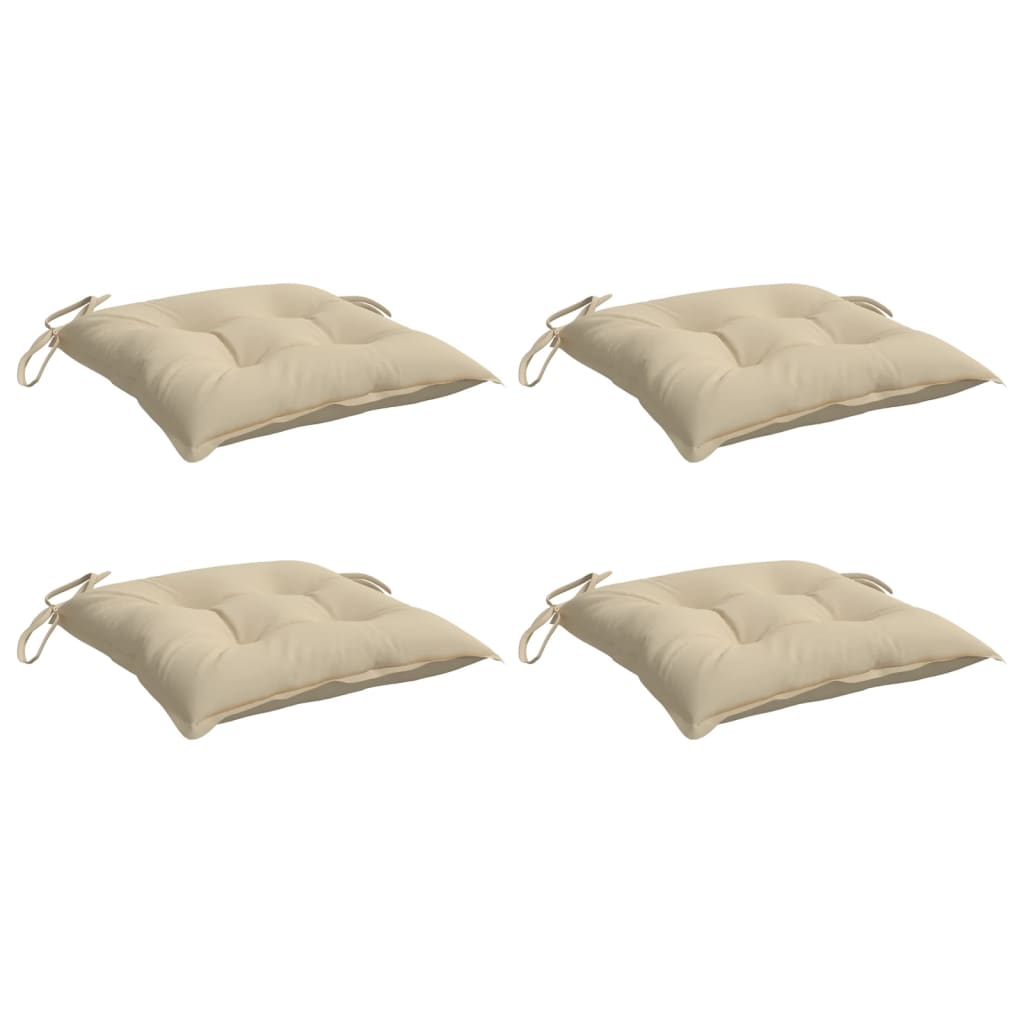 Chair Cushions 4 pcs. Beige 40x40x7 cm Oxford Fabric