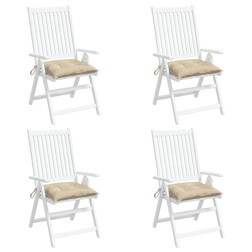 Chair Cushions 4 pcs. Beige 40x40x7 cm Oxford Fabric