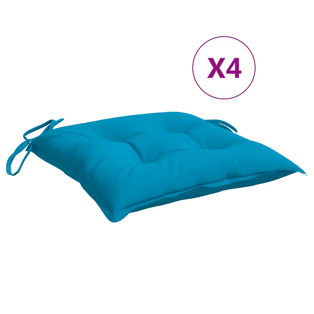 Seat cushions 4 pcs. Light blue 40x40x7 cm Oxford fabric