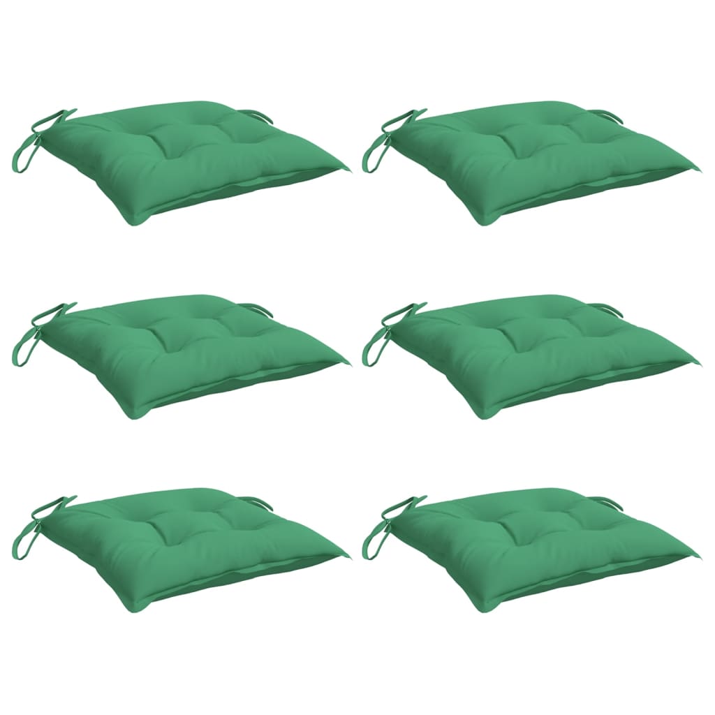 Coussins de chaise 6 pièces vert 40x40x7 cm Tissu Oxford