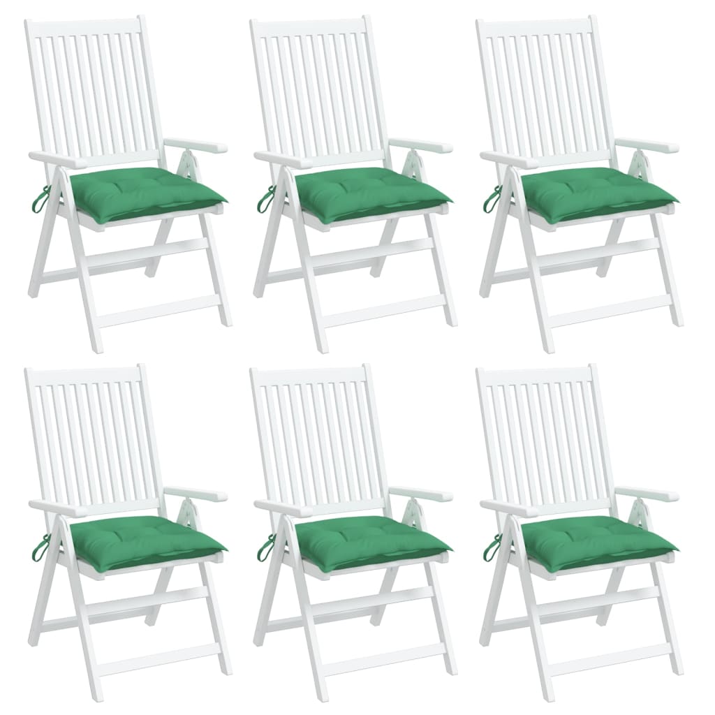 Coussins de chaise 6 pièces vert 40x40x7 cm Tissu Oxford