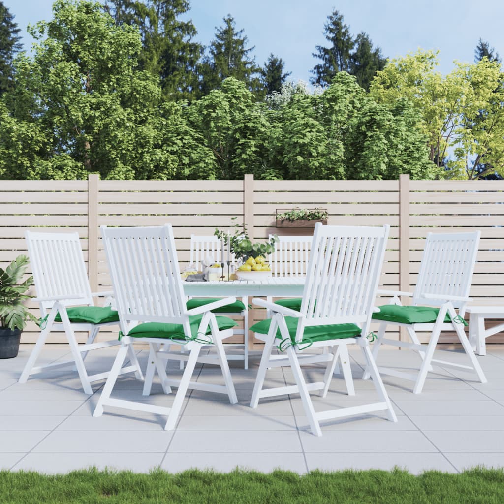 Coussins de chaise 6 pièces vert 40x40x7 cm Tissu Oxford
