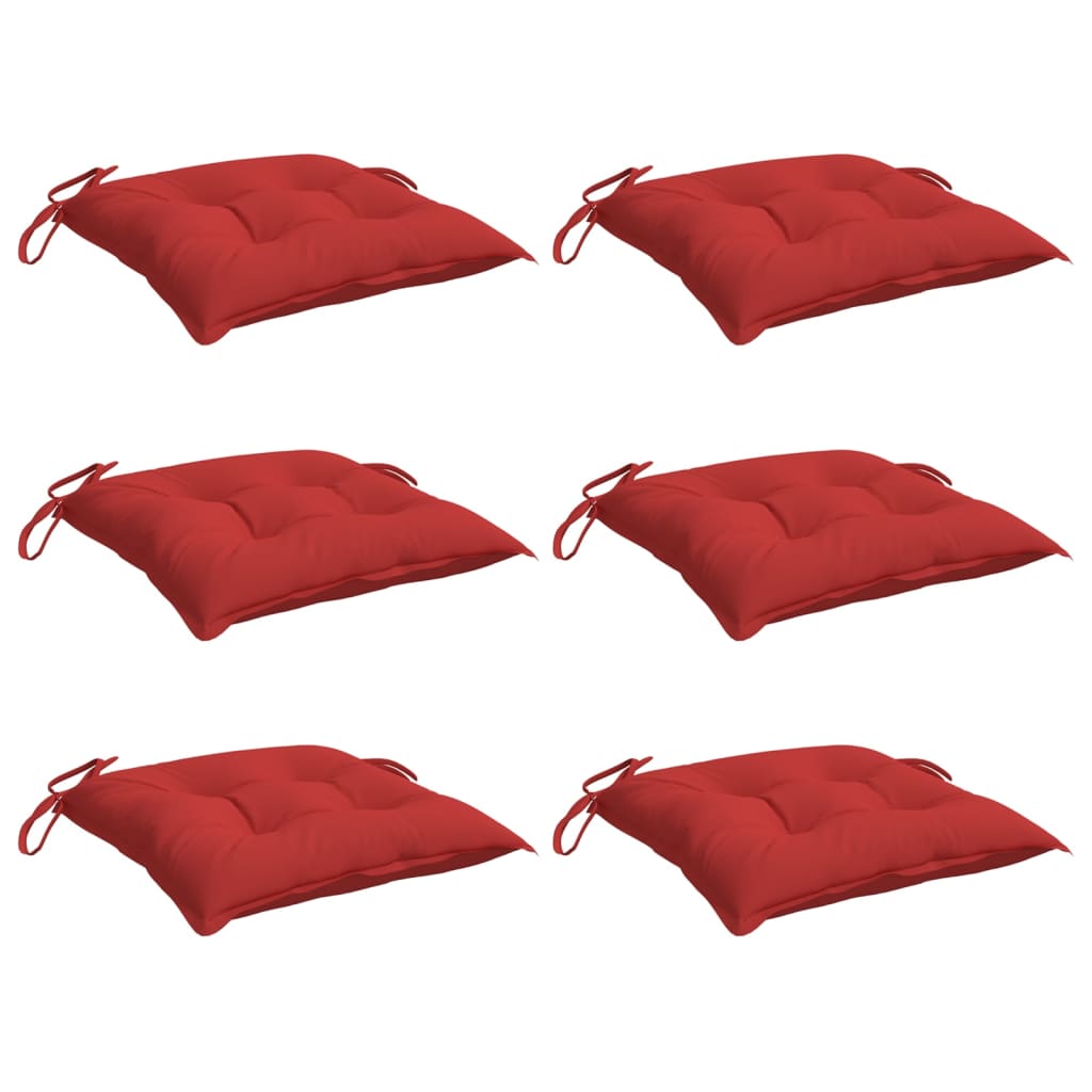 Coussins de chaise 6 pcs Rouge 40x40x7 cm Tissu Oxford