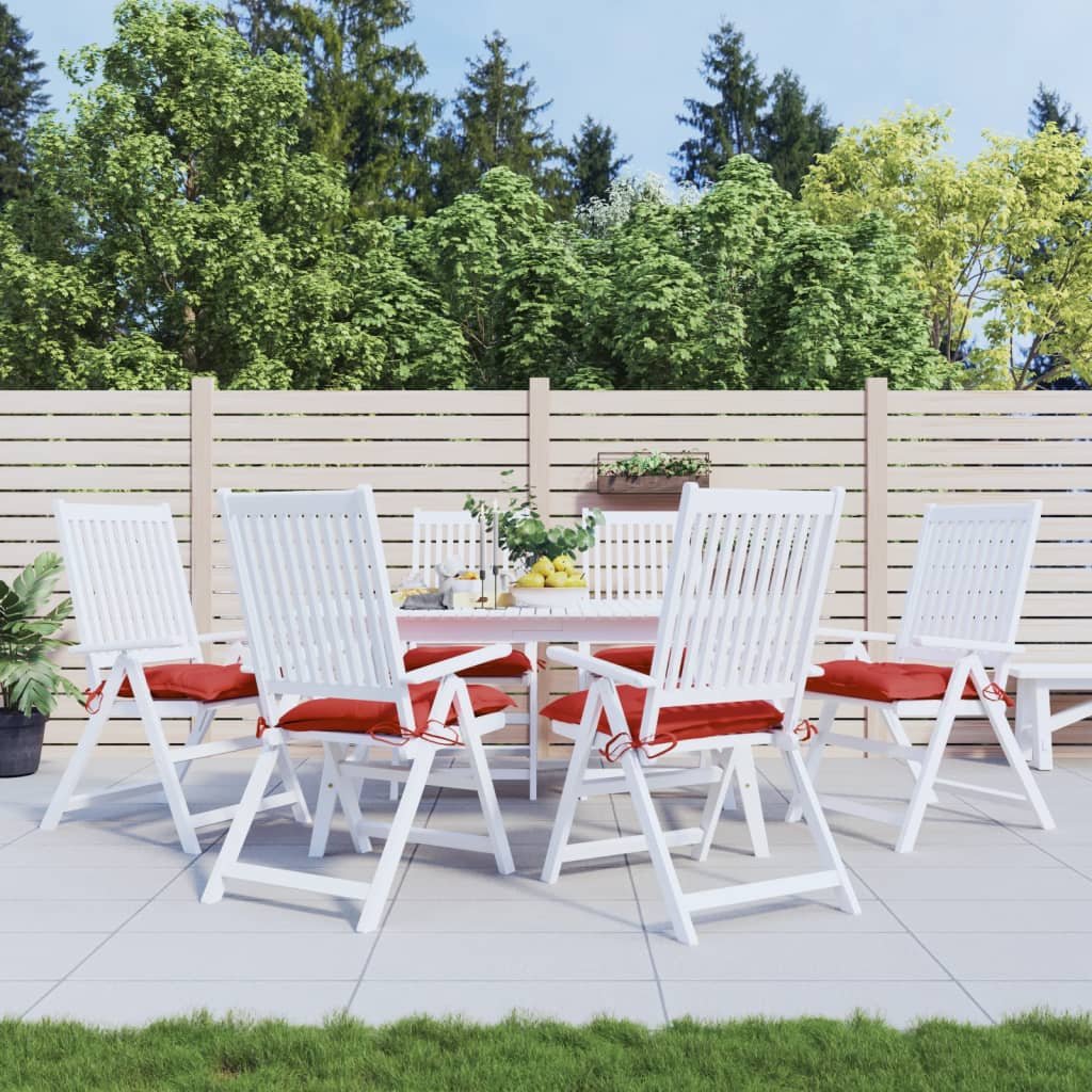 Coussins de chaise 6 pcs Rouge 40x40x7 cm Tissu Oxford