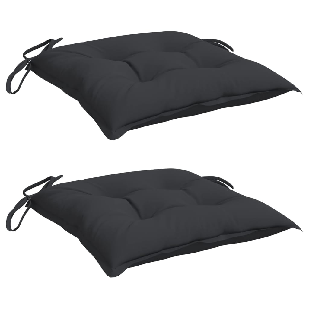 Seat Cushions 2 pcs. Black 40x40x7 cm Oxford Fabric