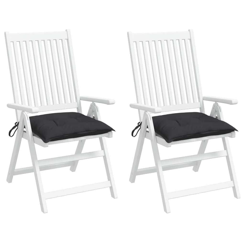 Seat Cushions 2 pcs. Black 40x40x7 cm Oxford Fabric
