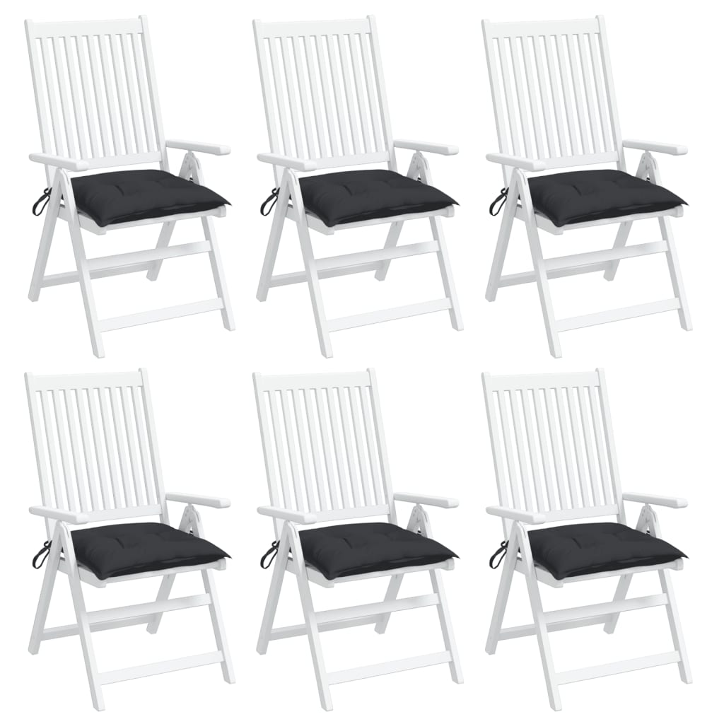 Coussin de chaise 6 pcs Noir 40x40x7 cm Tissu Oxford