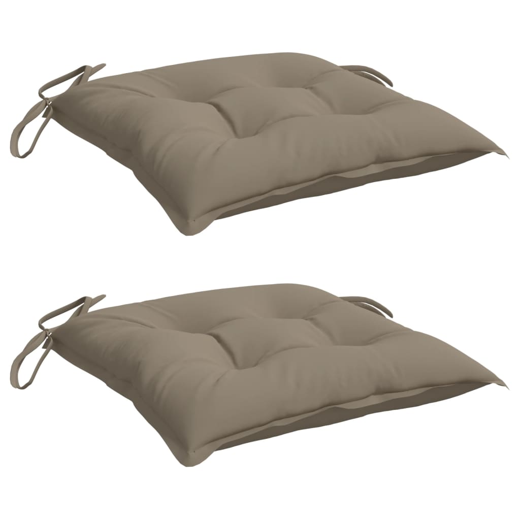 Coussins de chaise 2 pcs Taupe 40x40x7 cm Tissu Oxford