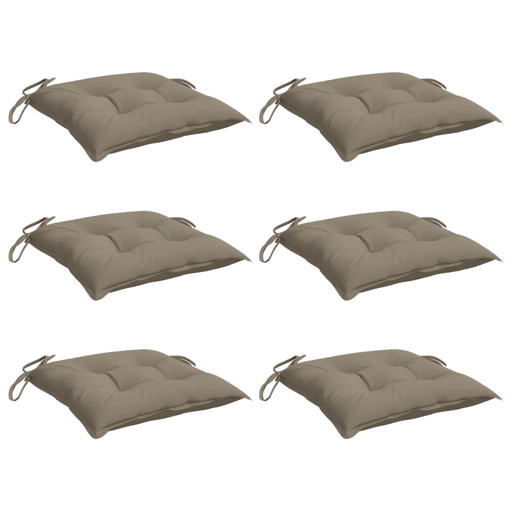 Seat cushions 6 pcs. Taupe 40x40x7 cm Oxford fabric