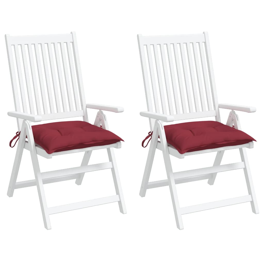 Chair Cushions 2 pcs. Wine Red 40x40x7 cm Oxford Fabric