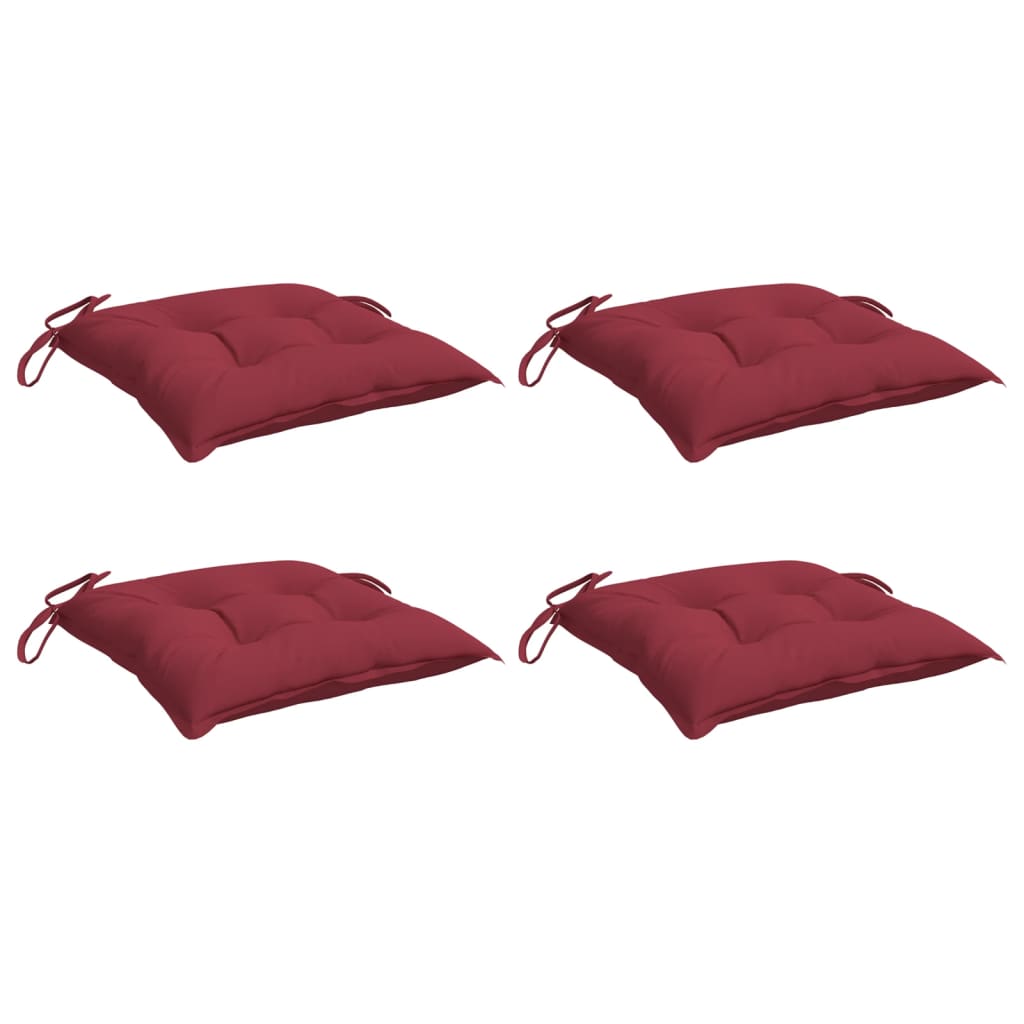 Chair Cushions 4 pcs. Wine Red 40x40x7 cm Oxford Fabric