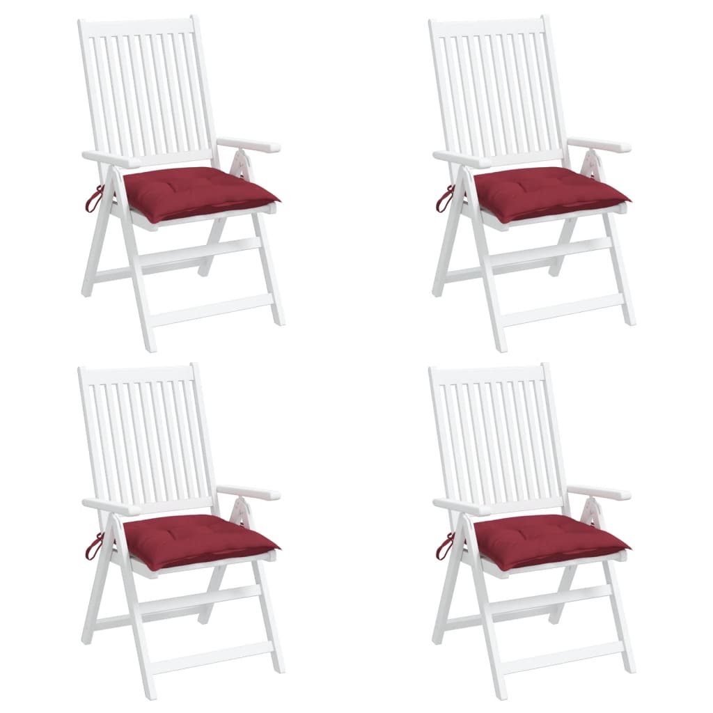 Chair Cushions 4 pcs. Wine Red 40x40x7 cm Oxford Fabric