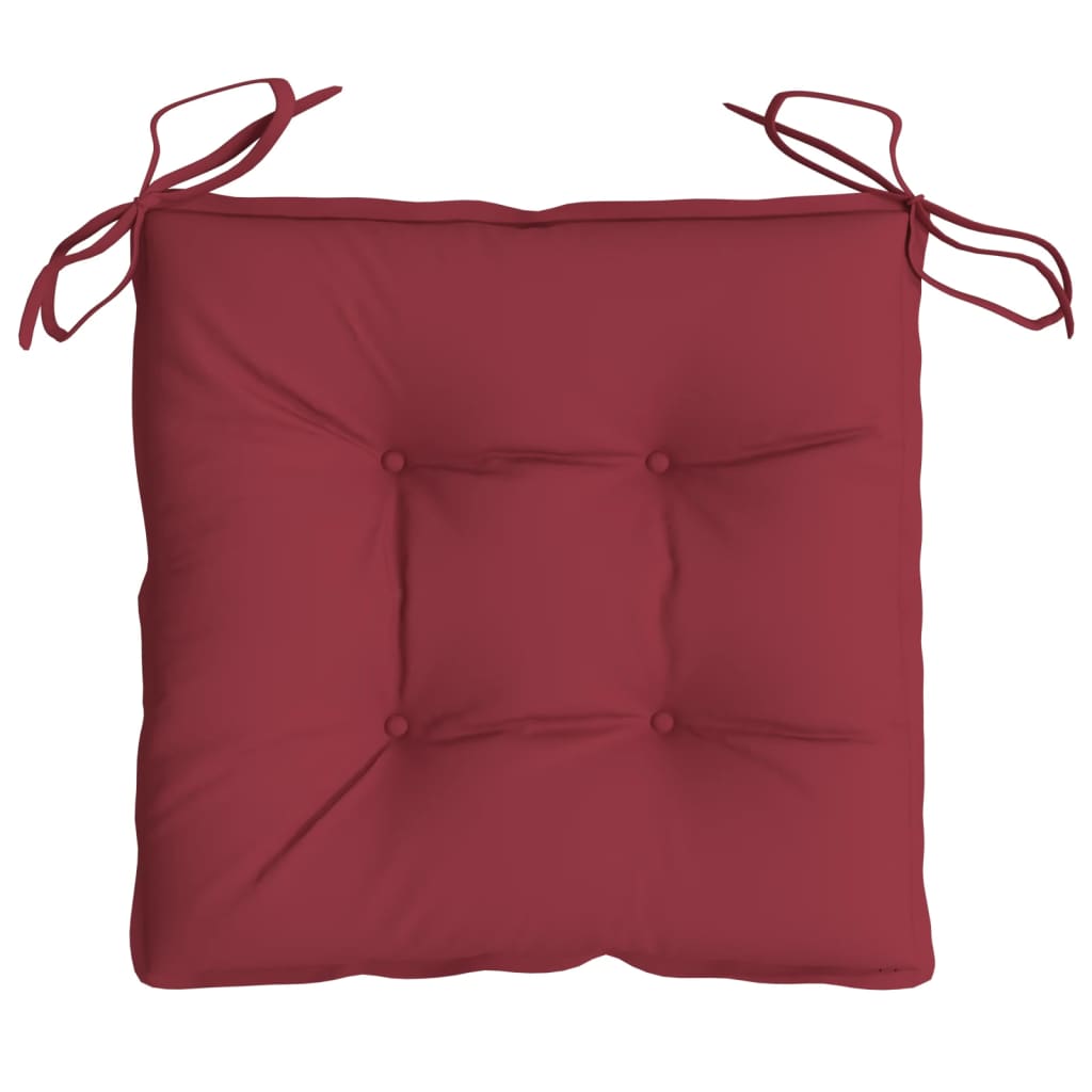 6 pcs. Burgundy Seat Cushions 40x40x7 cm Oxford Fabric