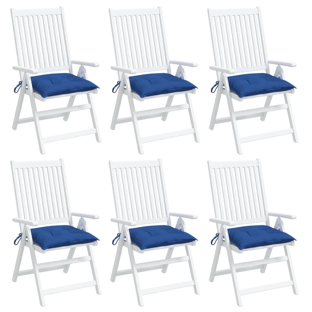 Seat cushions 6 pcs. Blue 40x40x7 cm Oxford fabric