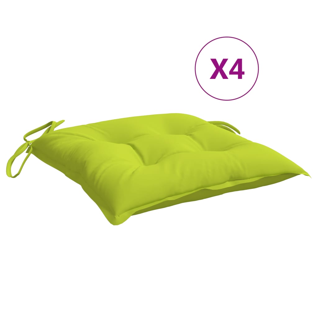 Coussins de chaise 4 pcs. Vert vif 40x40x7 cm Tissu Oxford