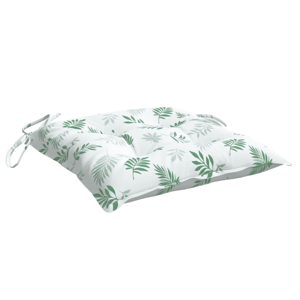 Coussins de chaise 2 p. motif feuille 40x40x7 cm Tissu