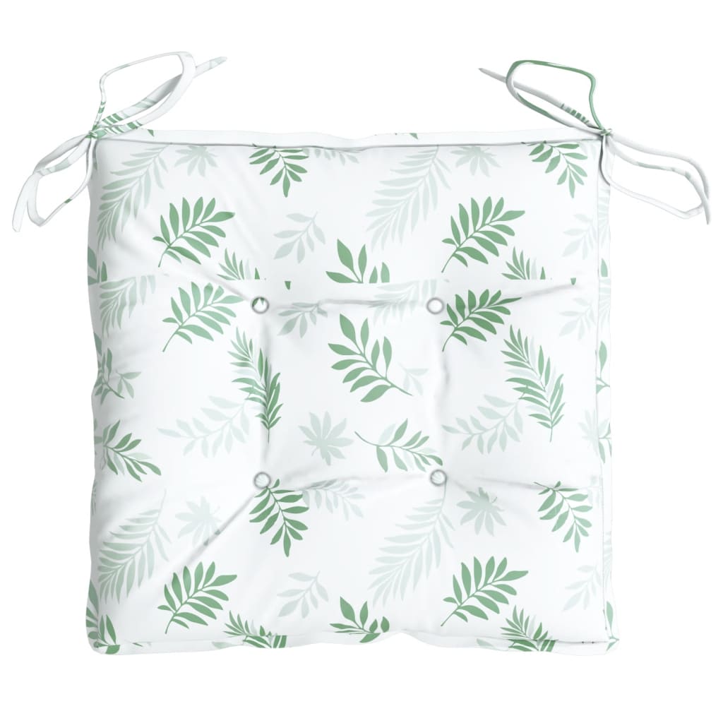 Coussins de chaise 2 p. motif feuille 40x40x7 cm Tissu