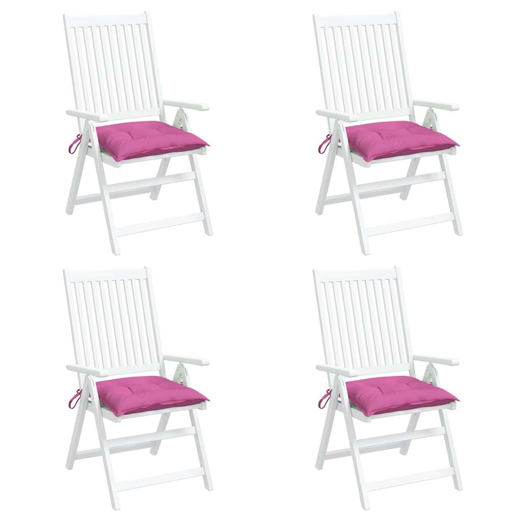 Seat Cushions 4 pcs. Pink 40x40x7 cm Fabric