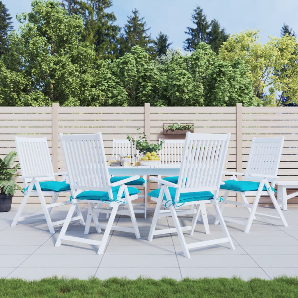 Coussins de chaise 6 pcs. Turquoise 40x40x7 cm Tissu