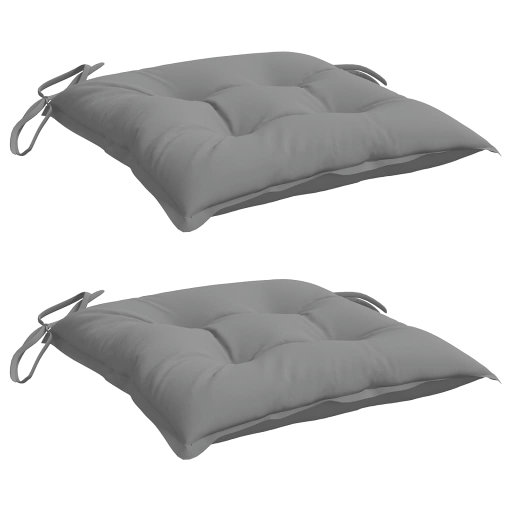Coussins de chaise 2 pcs Gris 50x50x7 cm Tissu Oxford