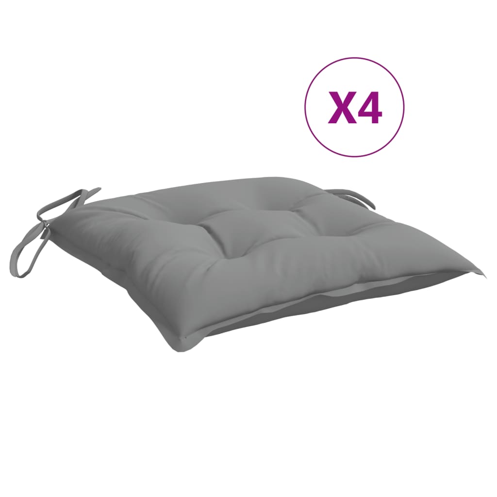 Coussins de chaise 4 pcs Gris 50x50x7 cm Tissu Oxford