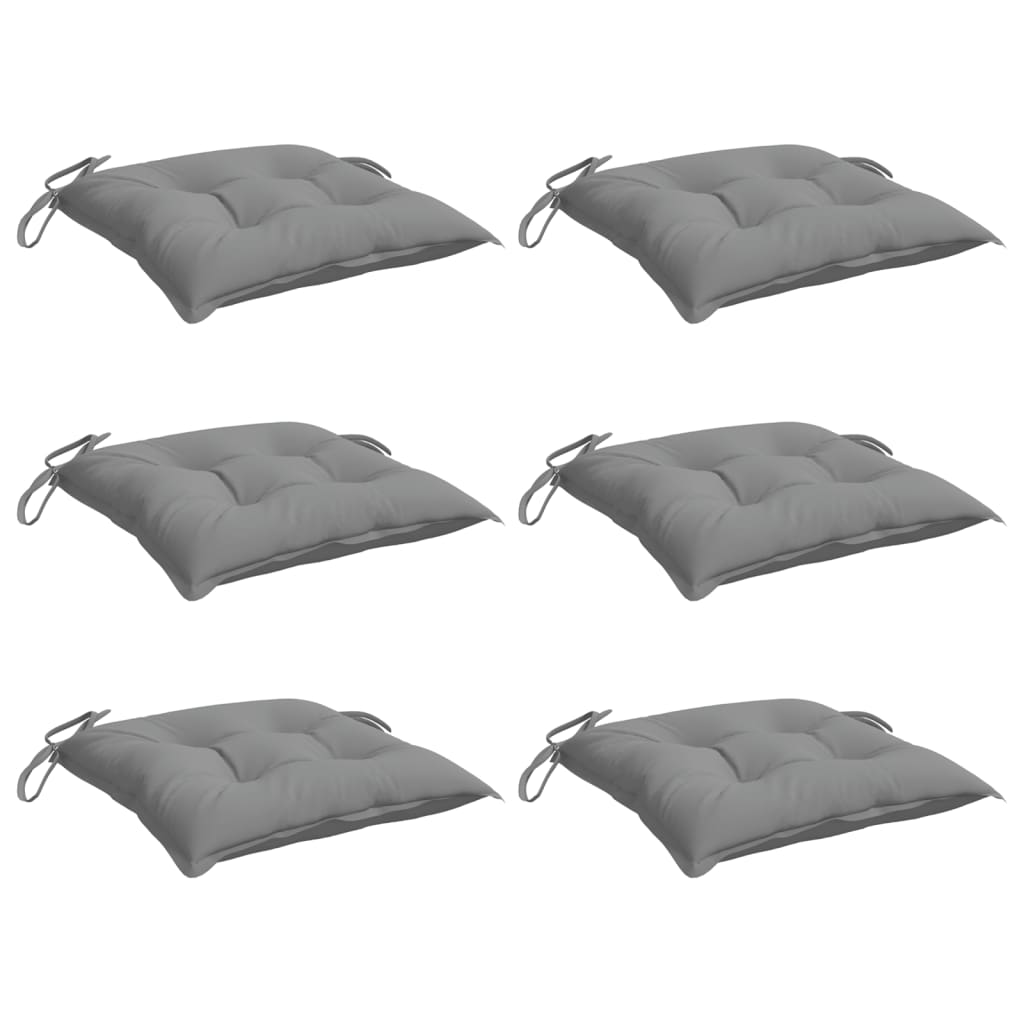 Coussins de chaise 6 pcs Gris 50x50x7 cm Tissu Oxford
