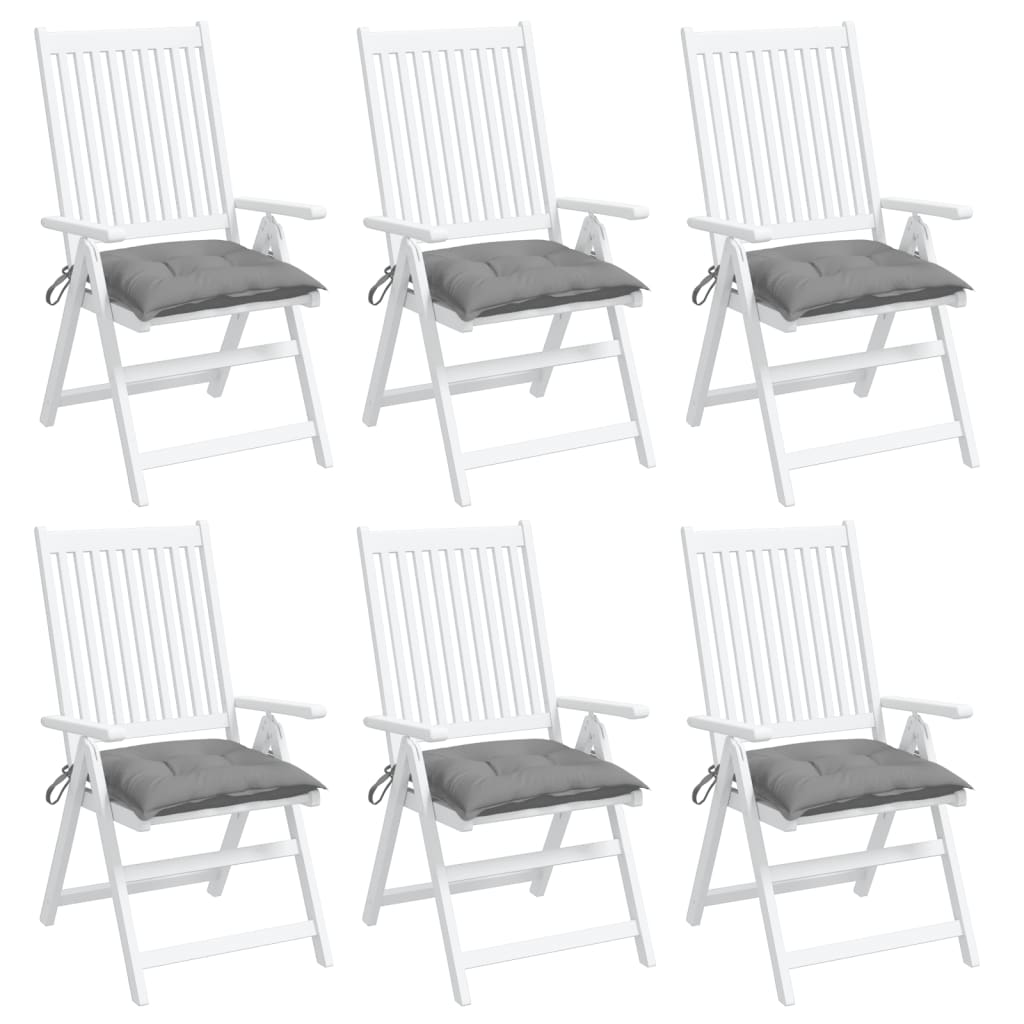 Coussins de chaise 6 pcs Gris 50x50x7 cm Tissu Oxford