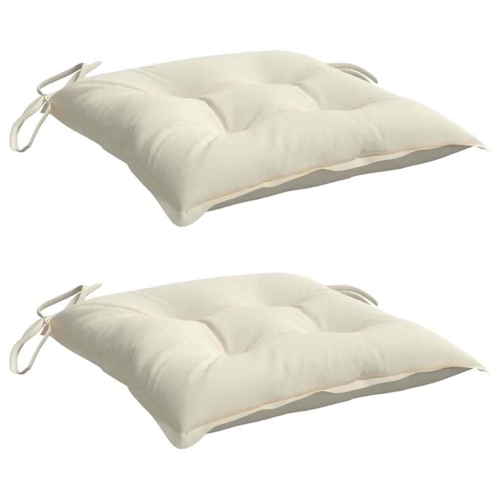 Chair cushions 2 pcs. Cream white 50x50x7 cm Oxford fabric