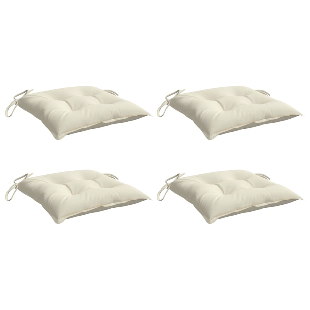 Coussins de chaise 4 pcs Crème 50x50x7 cm Tissu Oxford
